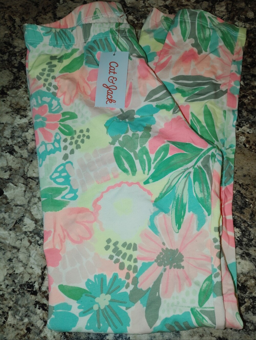 14/16 Nwt Cat & Jack Floral Leggings in Pink, Green, Teal. Girls